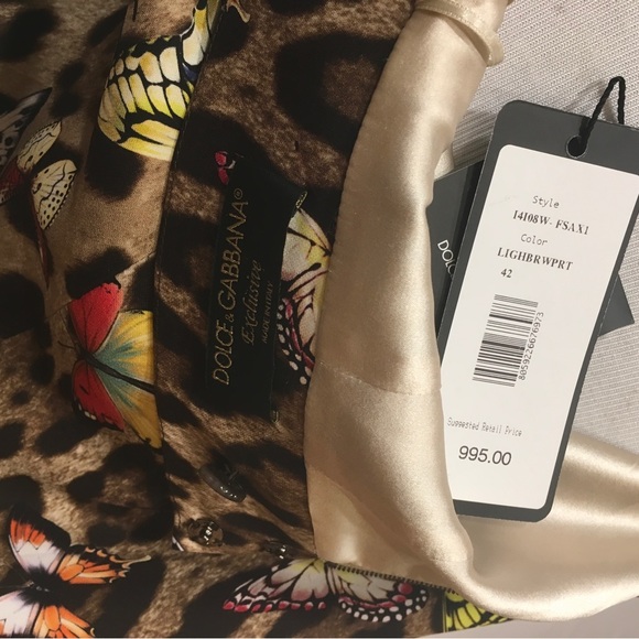 Dolce & Gabbana Leopard & Butterfly Print Skirt, Size 42, US 6, NEW NWT - Picture 9 of 11